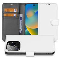 Book Case Telefoonhoesje iPhone 14 Pro Wit met Pasjeshouder