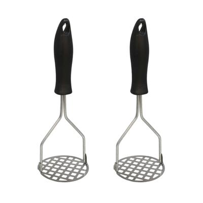 Aardappelstamper/pureestamper - 2x - kunststof/metaal - keuken gerei - 23 cm