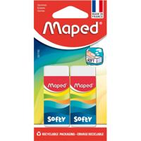 Maped gum Softy, medium, wit, blister van 2 stuks