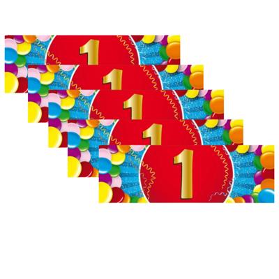 1 jaar leeftijd sticker - 5x - 19 x 6 cm - verjaardag - jubileum - versiering 1 jaar leeftijd sticker - 5x - 19 x 6 cm - verjaardag - jubileum - versiering
