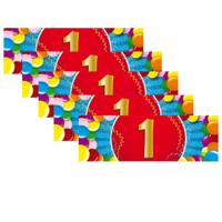 1 jaar leeftijd sticker - 5x - 19 x 6 cm - verjaardag - jubileum - versiering
