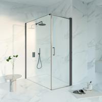 Fortifura Galeria Douchecabine - 70x160x200 - Profiel veiligheidsglas - anti kalk - Geborsteld Gunmetal PVD SW1122477/SW797918/SW797907