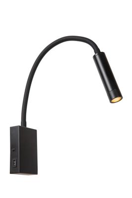 Lucide ALEC - Wandspot / Wandlamp - LED 3 StepDim - G9 - 1x3W 2700K - Inclusief omwisselbare ringen - Zwart