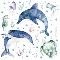 Muursticker - Zeedieren - thumbnail