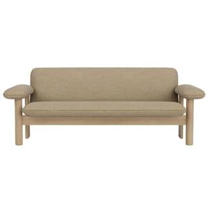 Audo Copenhagen Brasilia 2-zits bank naturel eiken Bouclé 02 Beige