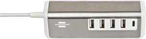 Brennenstuhl brennenstuhl®estilo USB multilader met 1,5m textiel kabel 4x USB lader + 1x USB C - 1508230