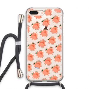 Just peachy: iPhone 8 Plus Transparant Hoesje met koord