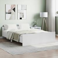 Bedframe met hoofd- en voeteneinde wit 135x190 cm