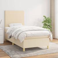 Boxspring met matras stof crèmekleurig 80x200 cm
