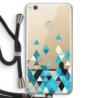 Gekleurde driehoekjes blauw: Huawei Ascend P8 Lite (2017) Transparant Hoesje met koord