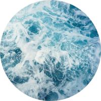 Fotobehang - Ocean Twist 125x125cm - Rond - Vliesbehang - Zelfklevend