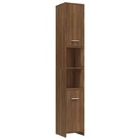 vidaXL Badkamerkast 30x30x183,5 cm bewerkt hout bruin eikenkleur