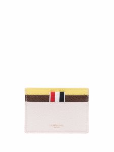 Thom Browne porte-cartes en cuir à rayures RWB - Rose