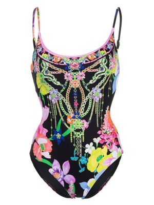 Camilla maillot de bain à fleurs - Noir