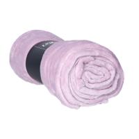 Unique Living Plaid - fleece deken - lila paars - polyester - 130 x 180 cm