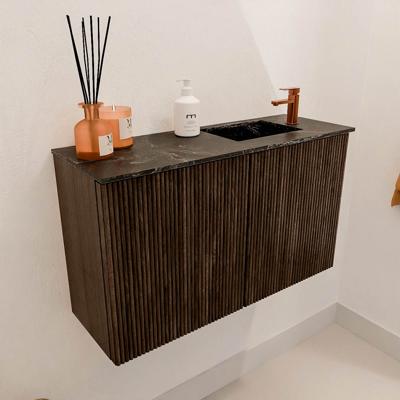 Toiletmeubel Mondiaz Joya Dlux | 70 cm | Meubelkleur Walnut | Faye wastafel Lava Wasbak Rechts | 1 kraangat