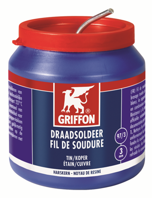 Griffon Draadsoldeer Tin/Koper 97/3 Harskern | Ø 3.0 mm Pot | 500 g - 6312653