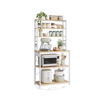 Keukenrek met stopcontacten voor magnetron en apparaten, Eikengoud-Wolkachtig wit / 80B cm