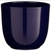 Tusca pot rond d.blauw glanzend h14xd14,5cm - Mica decorations