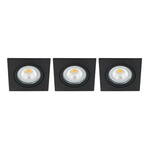 Set 3x Bella LED spot kantelbaar 5Watt vierkant ZWART IP65 dimbaar - interne driver