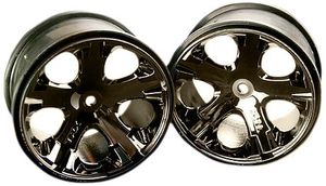 Wheels, all-star 2.8" (black chrome) (rustler, stampede rear only)