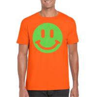 Verkleed T-shirt voor heren - Smile Emoticon - oranje - carnaval/foute party - feestkleding Verkleed T-shirt voor heren - Smile Emoticon - oranje - carnaval/foute party - feestkleding