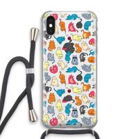 Kleurrijke katten: iPhone XS Transparant Hoesje met koord