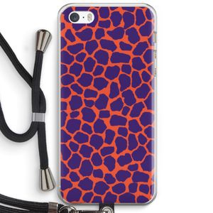 Purple Giraffe: iPhone 5 / 5S / SE Transparant Hoesje met koord