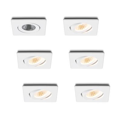 LED-inbouwspot set 6 stuks Locco wit 3W dimbaar