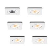 LED-inbouwspot set 6 stuks Locco wit 3W dimbaar