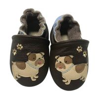 Rose et Chocolat babyslofjes Classic Dog Brown Maat - thumbnail