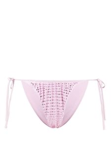 Self-Portrait bas de bikini à ornements en strass - Rose
