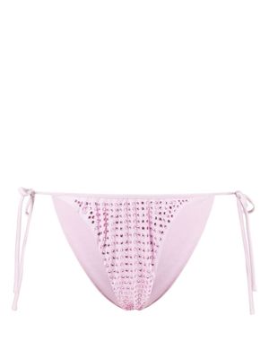 Self-Portrait bas de bikini à ornements en strass - Rose
