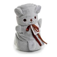 Elegance Baby|Kinder Flanel Fleece Knuffel Deken Beer grijs