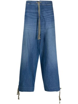 Greg Lauren jean ample à lien de resserrage - Bleu