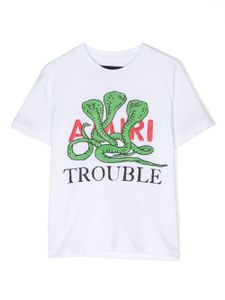 AMIRI KIDS t-shirt en coton à imprimé Trouble - Blanc