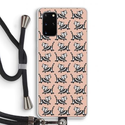 Zwarte poes: Samsung Galaxy S20 Plus Transparant Hoesje met koord