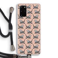 Zwarte poes: Samsung Galaxy S20 Plus Transparant Hoesje met koord