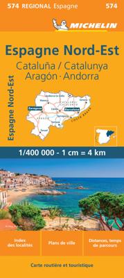 Wegenkaart - landkaart 574 Aragon - Cataluna - Catalunya - Barcelona - Andorra - Zaragoza, Catalonië | Michelin