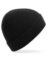 Beechfield CB380 Engineered Knit Ribbed Beanie - Black - One Size