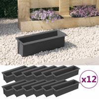 VidaXL Bloembakken voor europallets 12 st 36x13,5x9,5 cm pp grijs