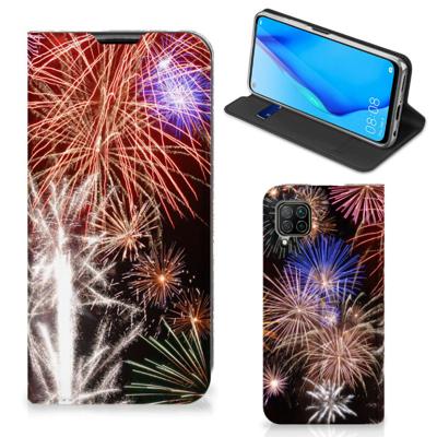 Huawei P40 Lite Hippe | Standcase | Vuurwerk