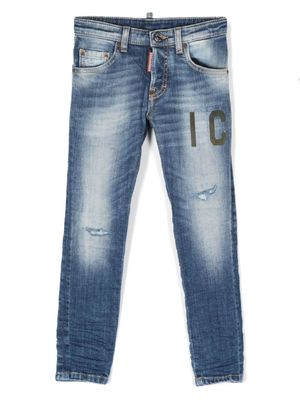 DSQUARED2 KIDS jean slim à imprimé Icon - Bleu