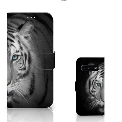 Samsung Galaxy S10 Plus | Telefoonhoesje | Met pasjeshouder | Tijger