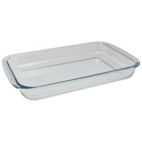 Ovenschaal - transparant - 3 liter - 39 x 23,5 x 5 cm - glas - braadslede