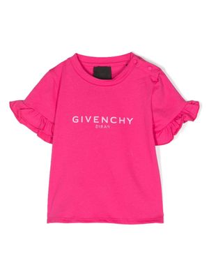 Givenchy Kids T-shirt met logoprint - Roze Givenchy Kids T-shirt met logoprint - Roze