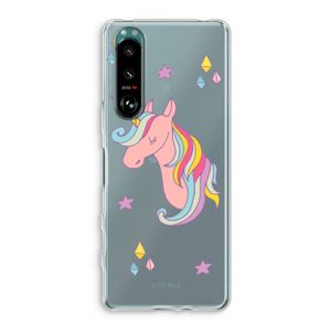 Roze eenhoorn: Sony Xperia 5 III Transparant Hoesje