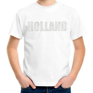 Glitter Holland t-shirt wit rhinestone steentjes voor kinderen Nederland supporter EK/ WK