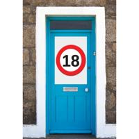 Verjaardag deurposter - 2x - 18 jaar - stopbord - 59 x 84 cm - leeftijd feestartikelen Verjaardag deurposter - 2x - 18 jaar - stopbord - 59 x 84 cm - leeftijd feestartikelen