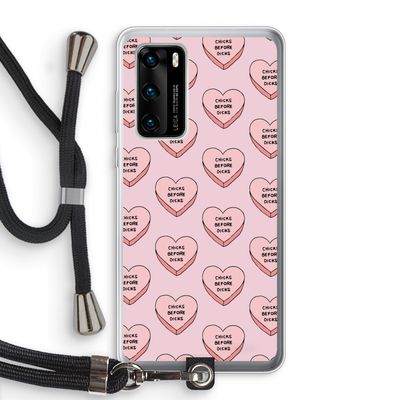 Chicks before dicks: Huawei P40 Transparant Hoesje met koord